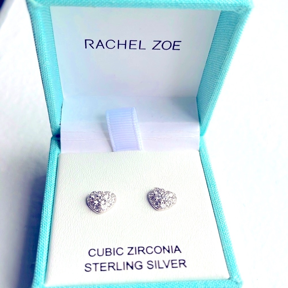 NWT Rachel Zoe CZ link stud earrings .New